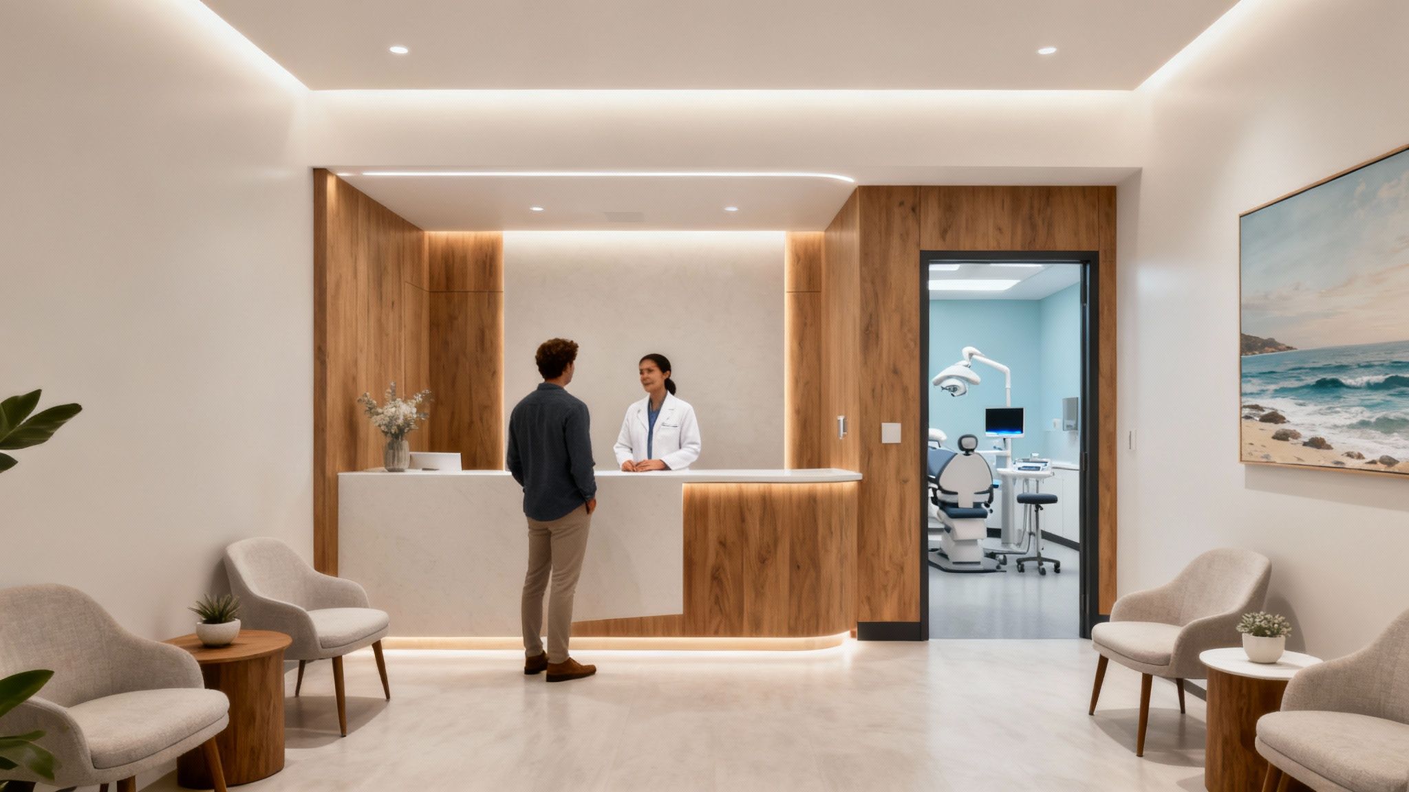 A modern and clean dental office in San Diego with state-of-the-art equipment.