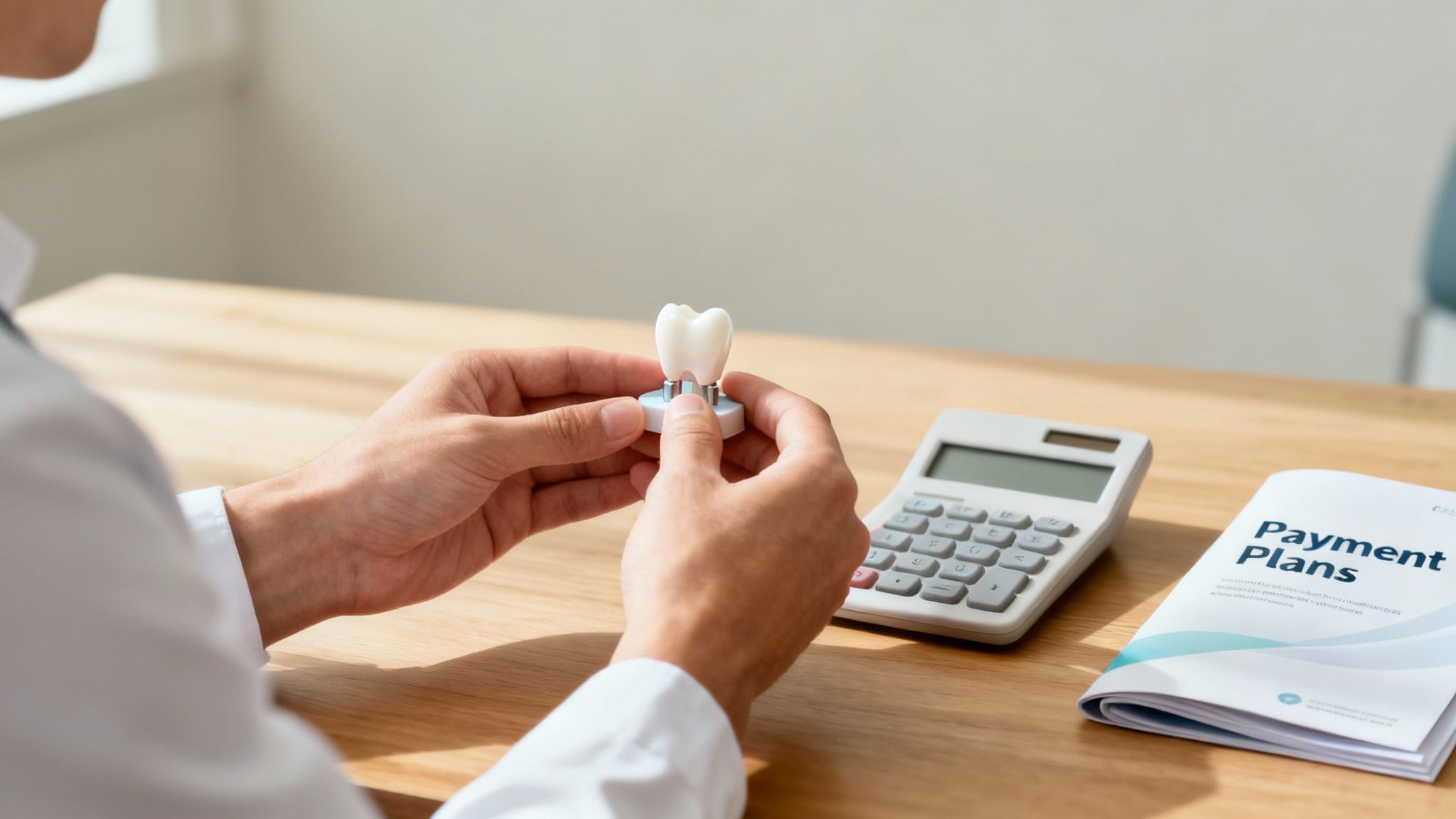 Patient discussing dental implant payment plans with a San Diego dentist.