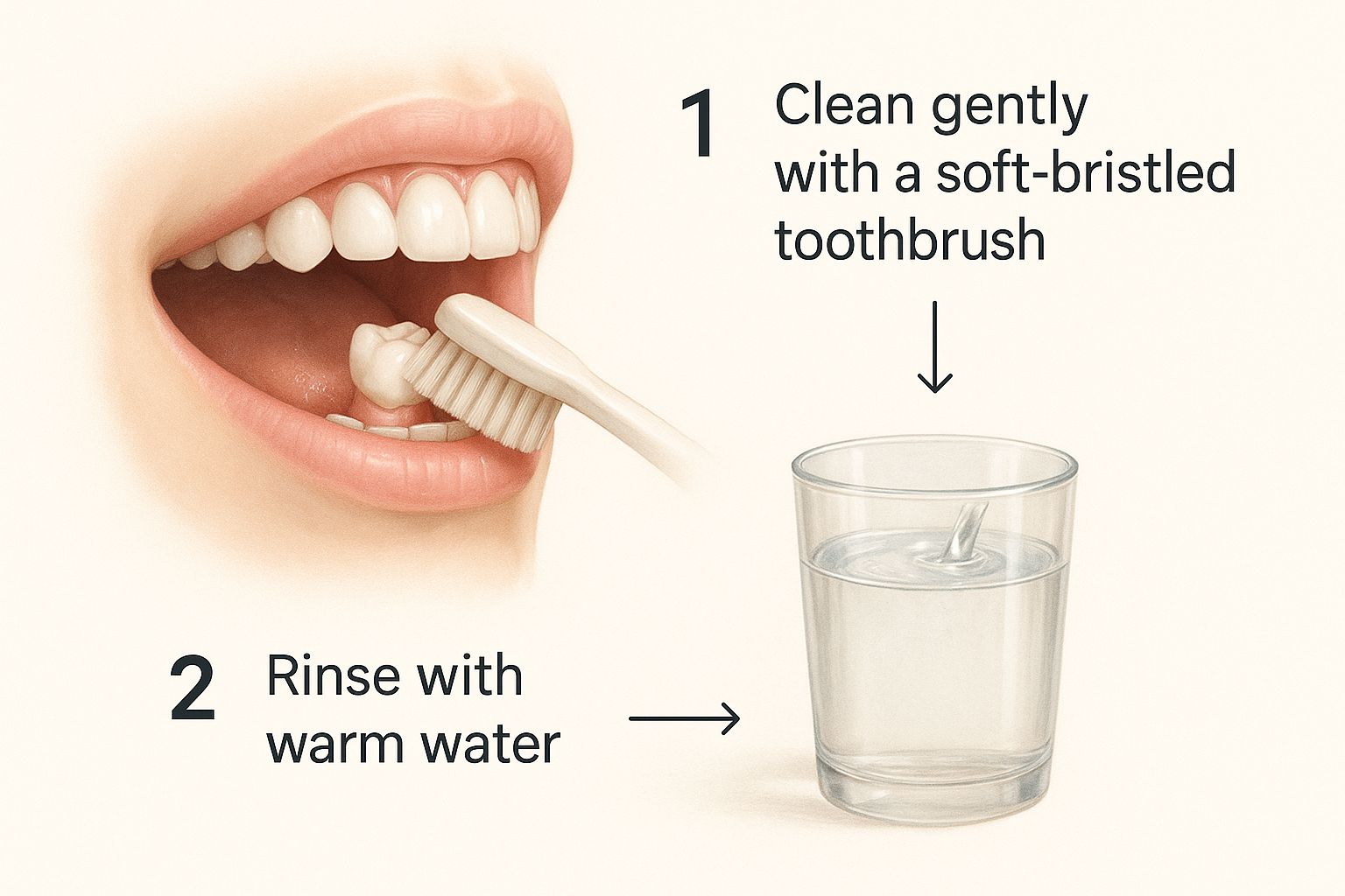 Infographic about how to care for dental crowns