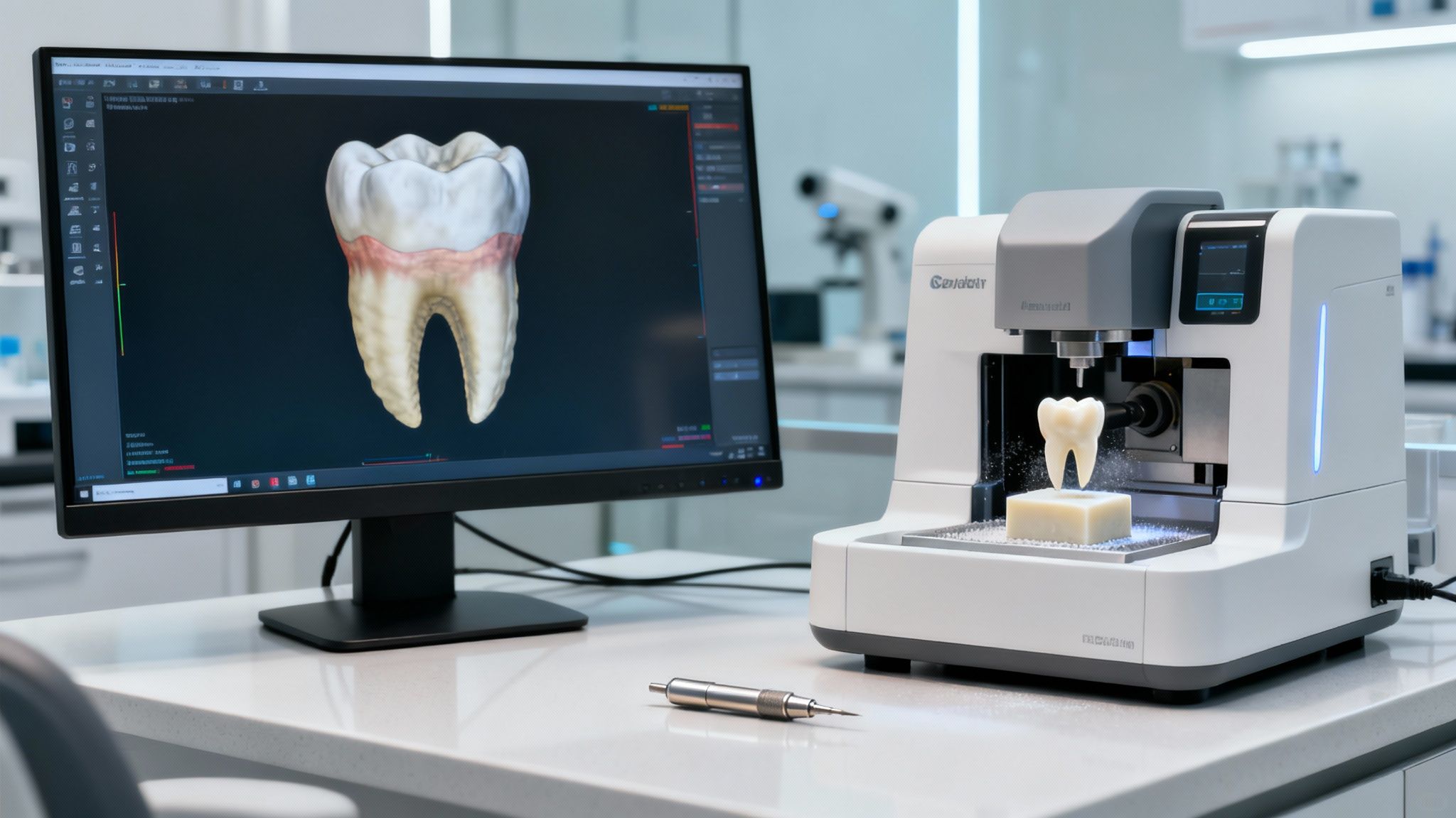 A patient discussing payment options at a dental clinic reception desk