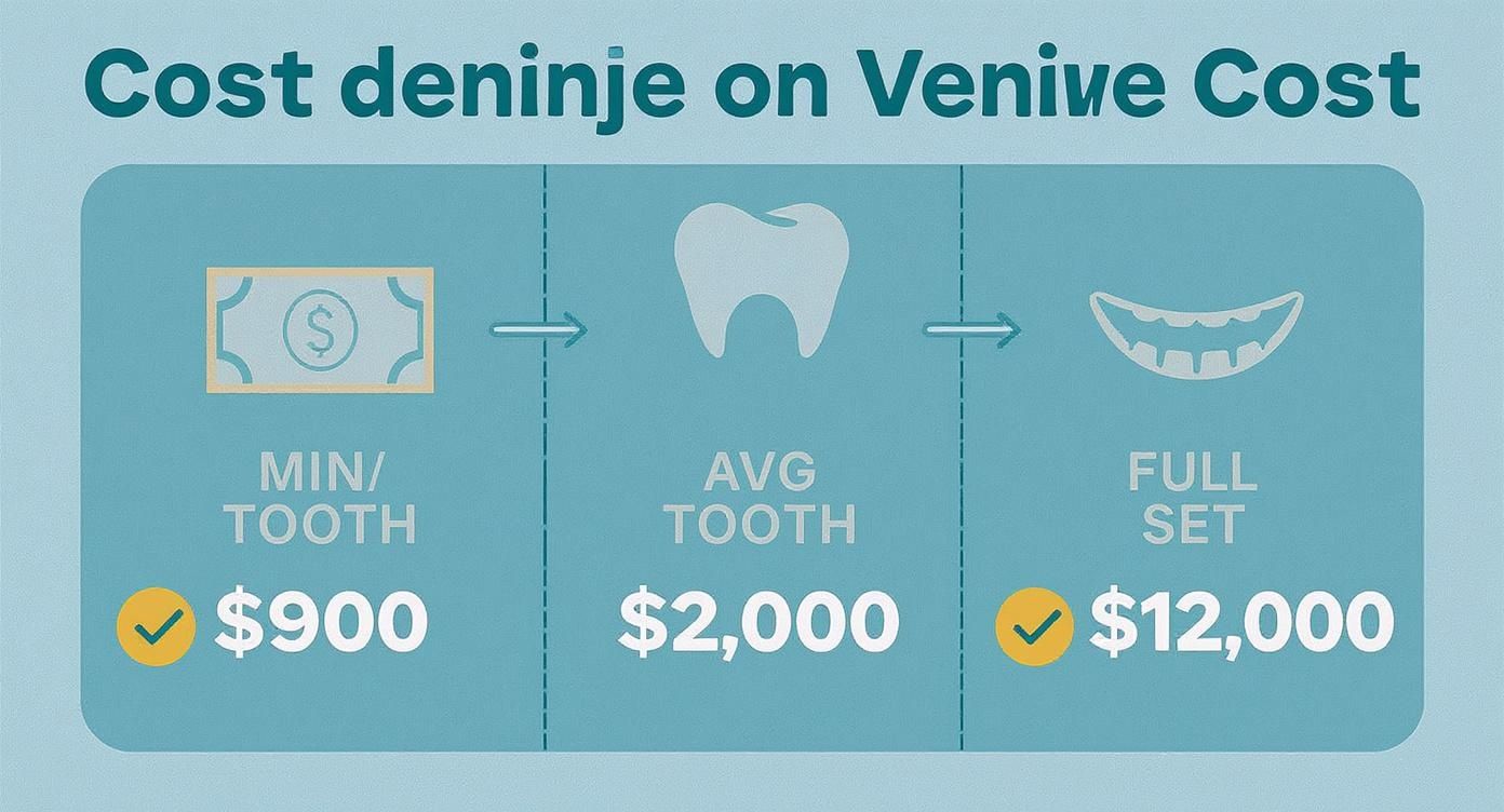 Infographic about porcelain veneers cost san diego