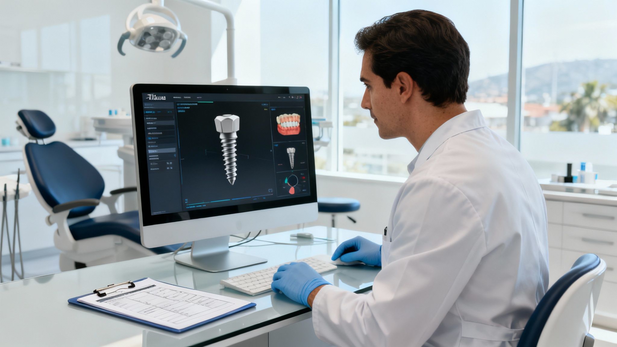 A skilled Tijuana dentist discussing a treatment plan with a patient, highlighting professionalism and trust.