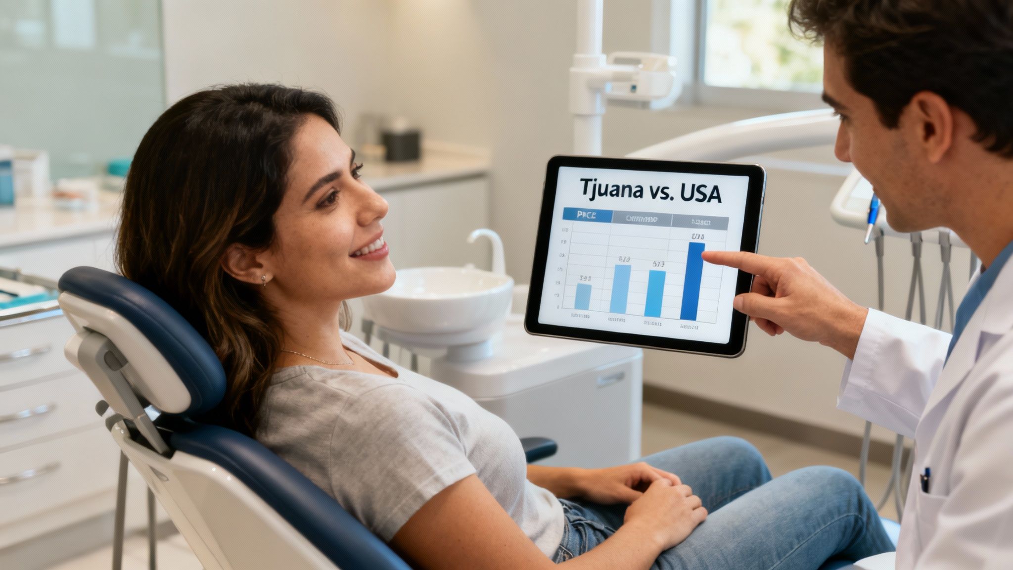 A smiling patient after receiving dental implants in Tijuana