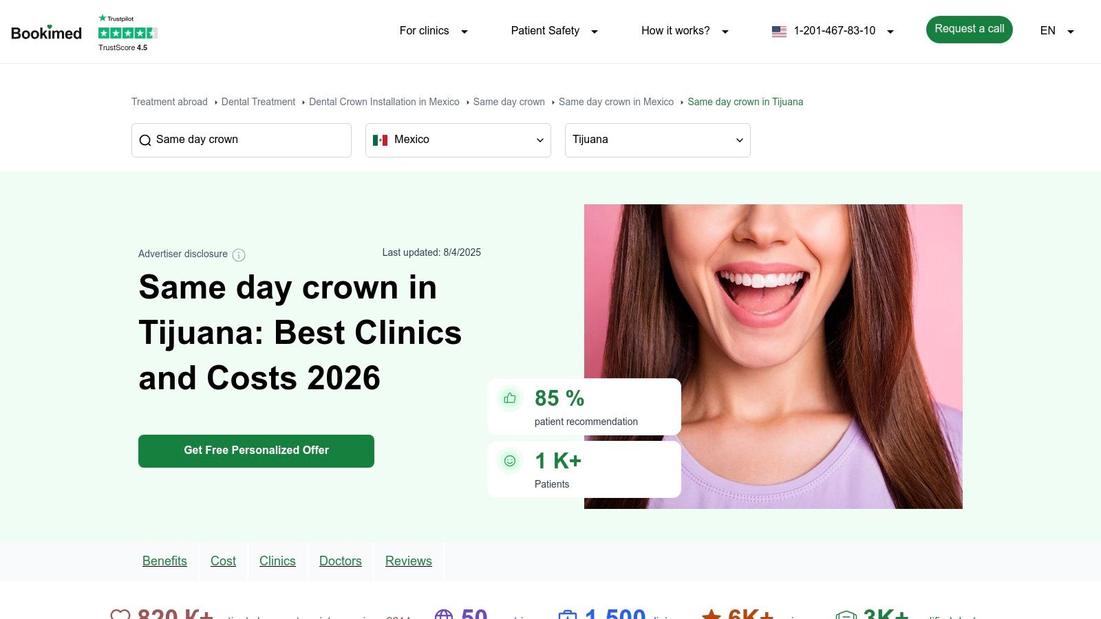 Bookimed – Same-Day Crown in Tijuana (Aggregator/Booking)