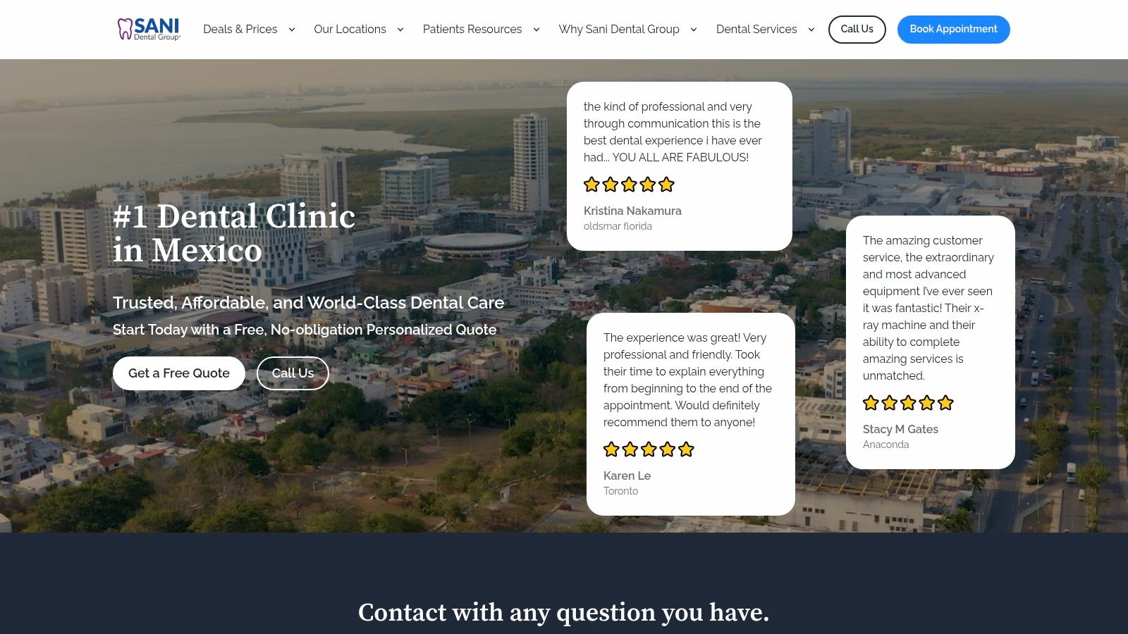 Sani Dental Group (Multiple Mexico Locations) – Metal-Free/Zirconia Options