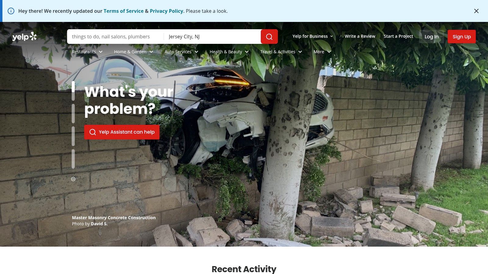 A Yelp search results page showing dental offices in the Clairemont Mesa area.
