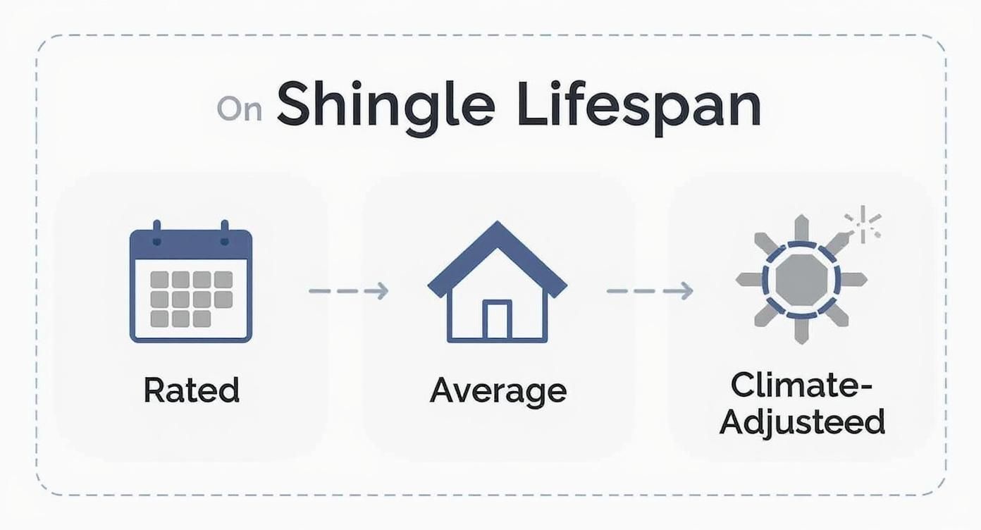 Infographic about when to replace roof shingles