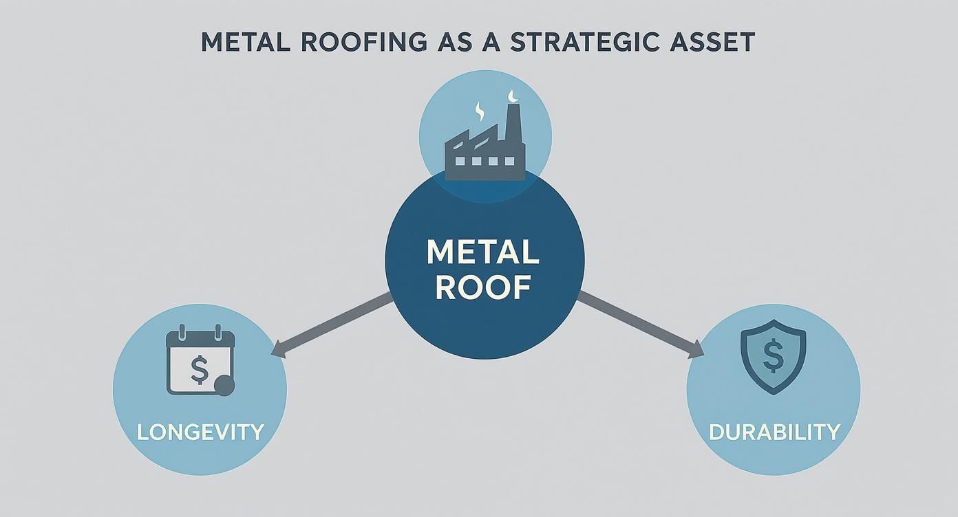 Infographic about metal roofing commercial buildings
