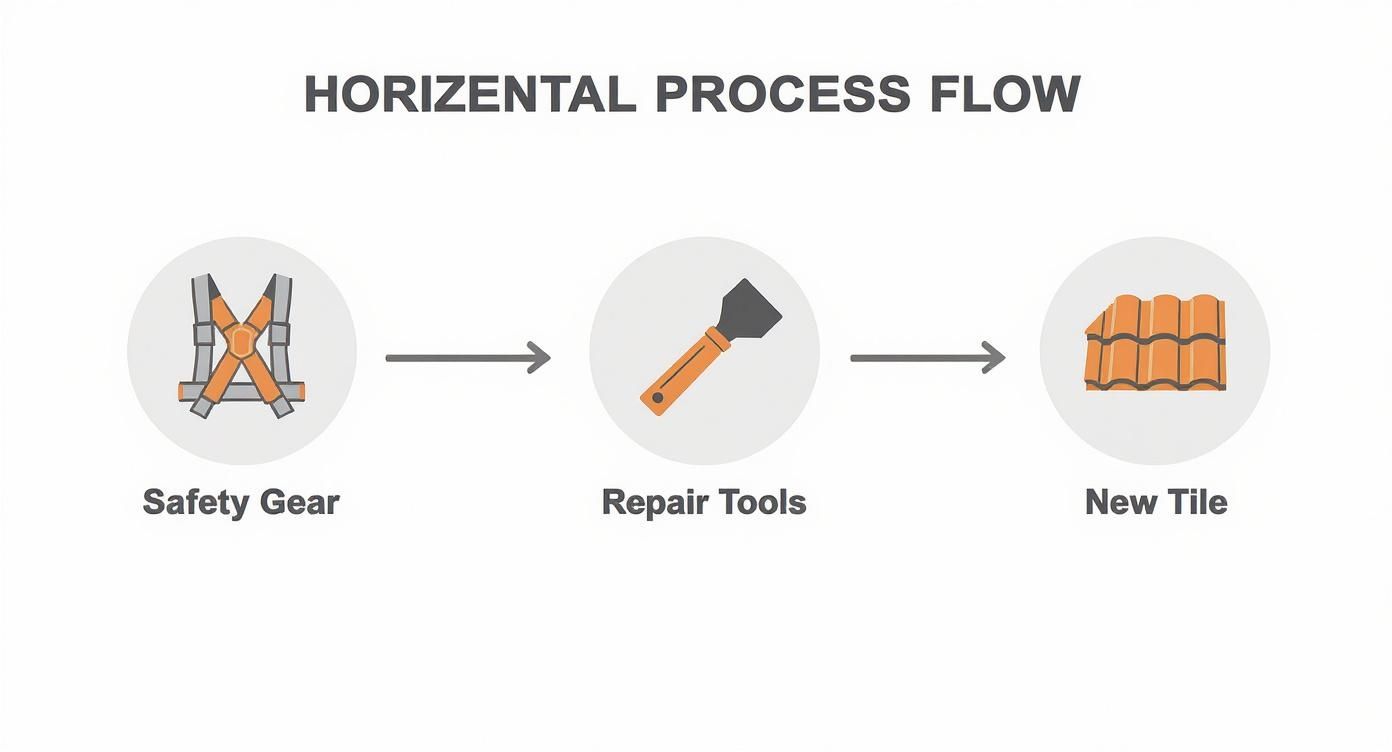 Infographic about repairing concrete tile roof