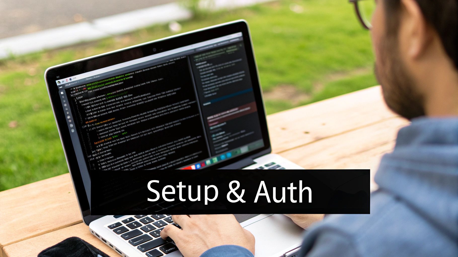 An abstract visual of API keys and authentication shields, representing the security and setup process for the YouTube API.