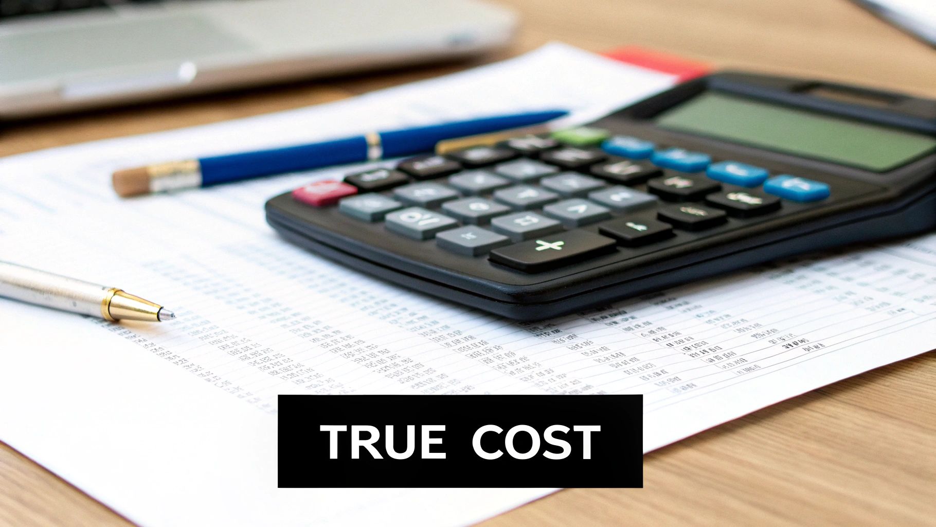 A person examining a financial chart on a tablet, symbolizing the analysis of the total cost of ownership for marketing automation software.