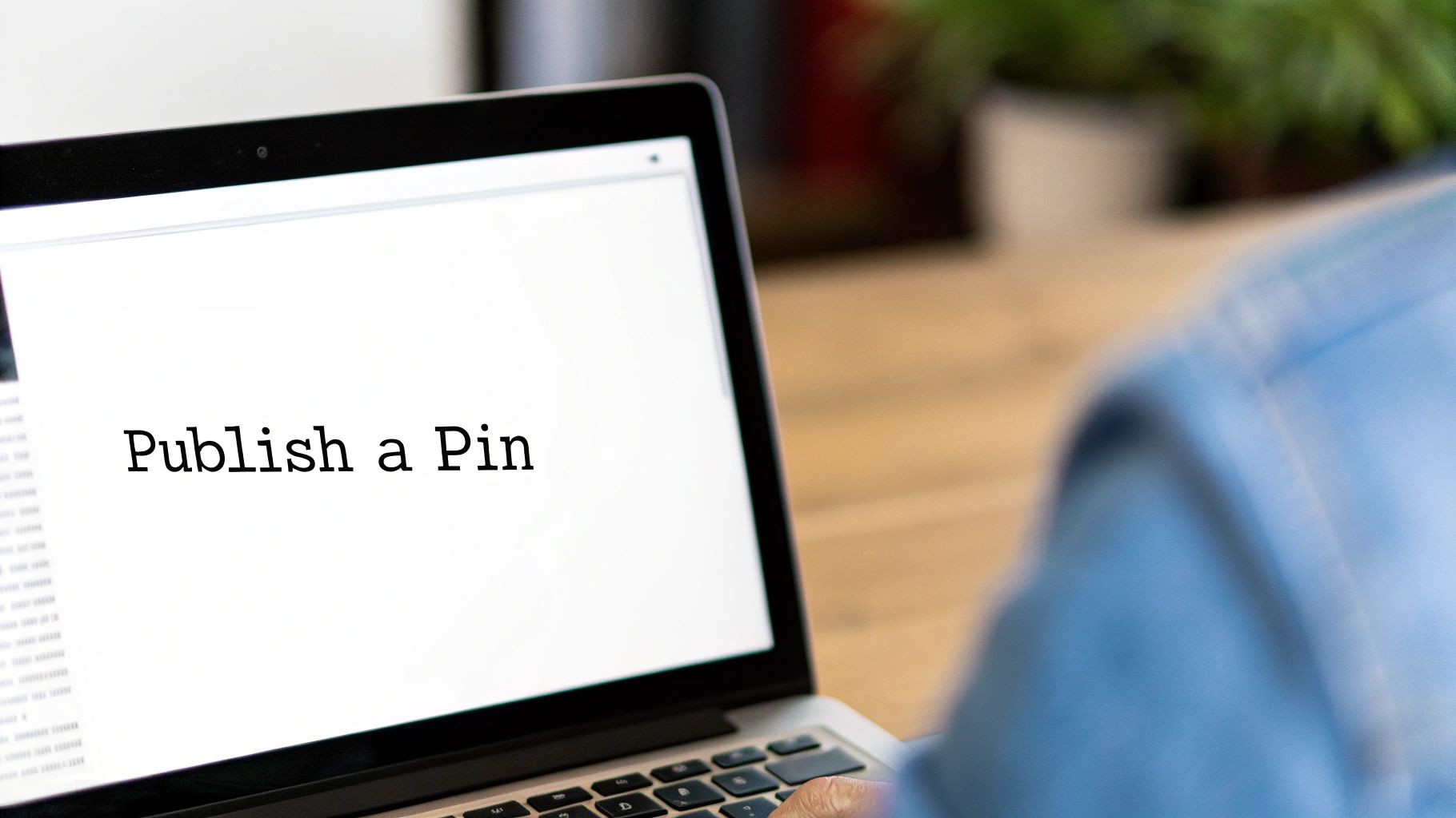 A developer's desk with a laptop displaying code, a coffee cup, and a small plant, symbolizing a productive and streamlined workflow