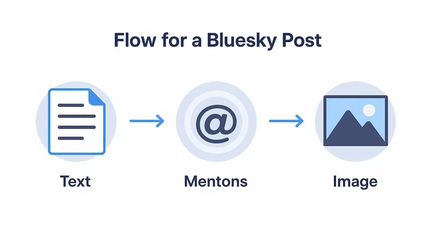 Infographic about bluesky posting api