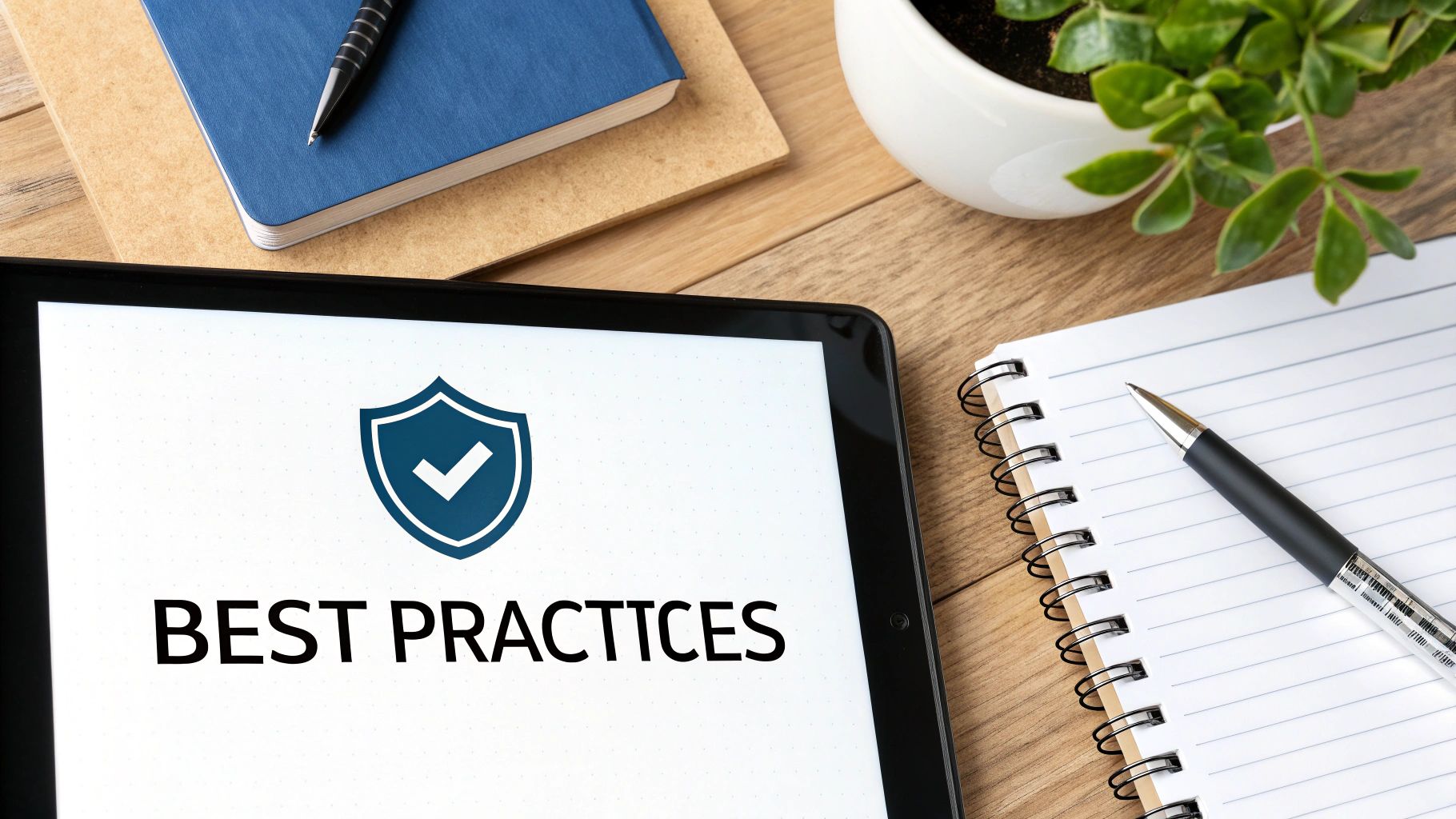 A developer looking at a screen with green checkmarks and red error symbols, representing best practices and pitfalls.