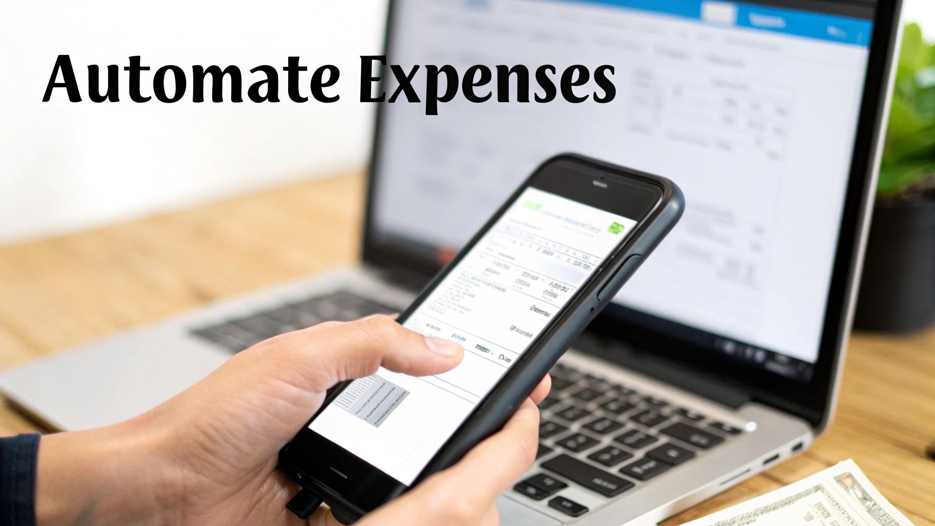 Woman using a laptop to automate financial tasks at her desk