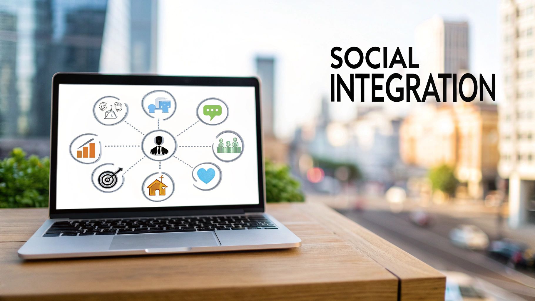 People connecting through social media on their devices