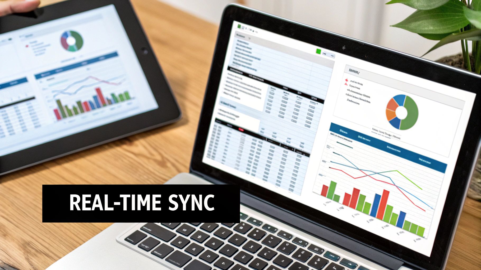 A person looking at a dashboard showing real-time financial data from various integrated sources.