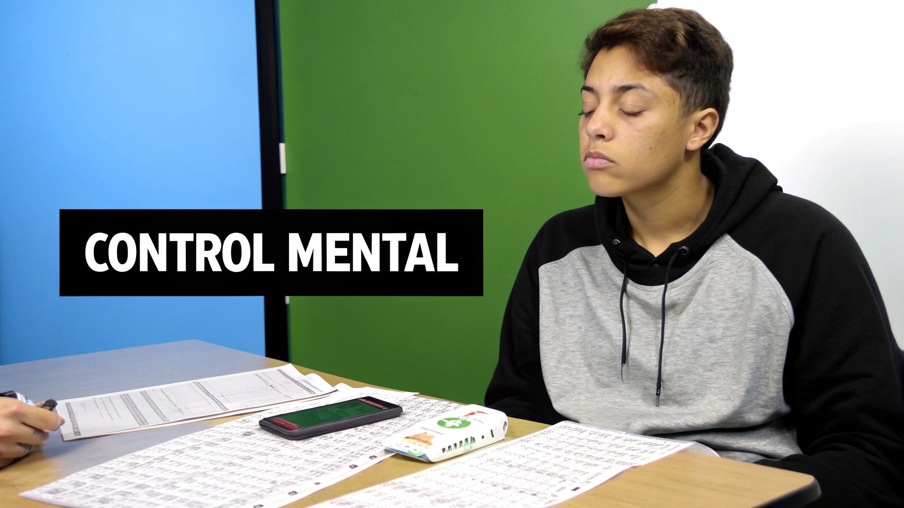 Hombre pensativo mirando una pantalla con gráficos deportivos