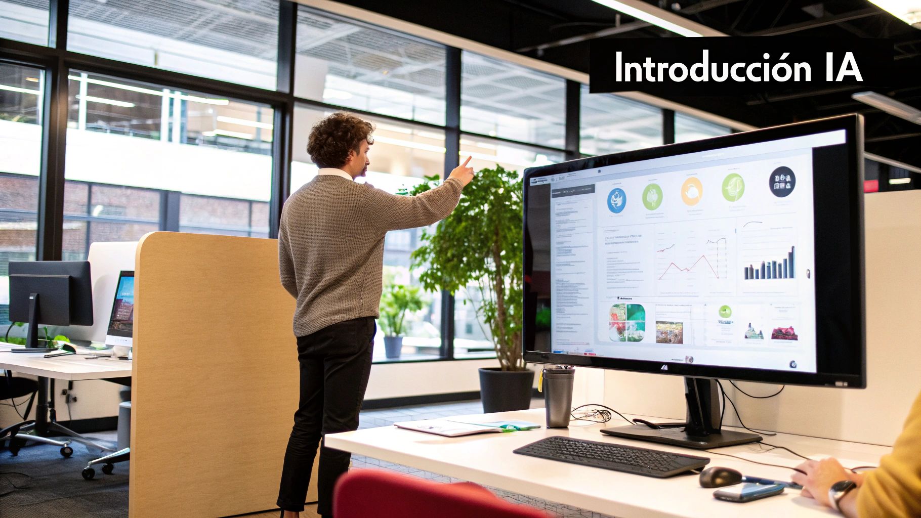 Una ilustración abstracta que muestra redes neuronales y nodos de datos conectados, simbolizando el cerebro de una inteligencia artificial en funcionamiento