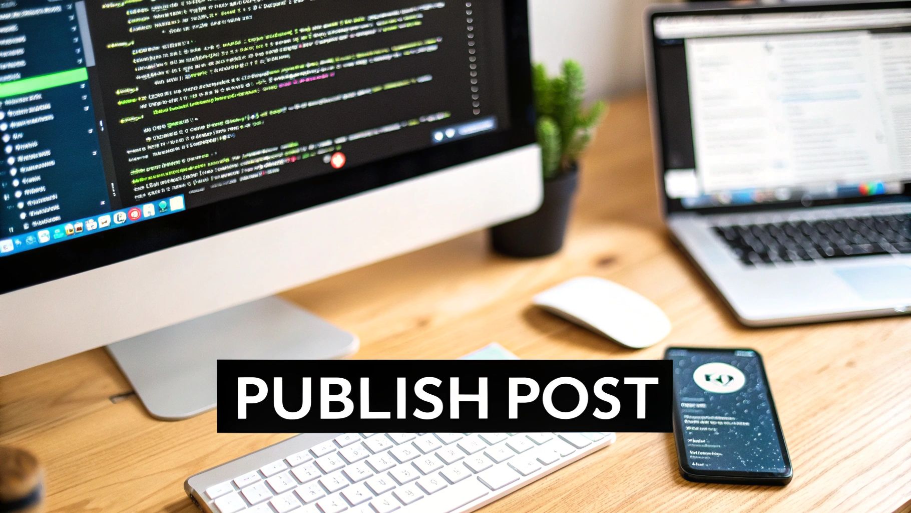 A developer's hands typing code on a laptop, illustrating the process of making an API call to LinkedIn.