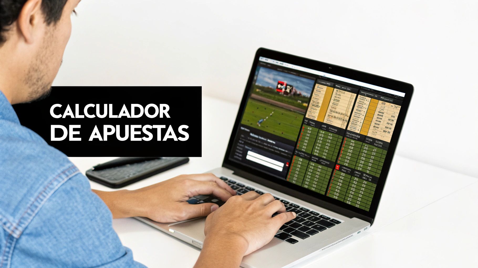 Una persona analizando gráficos de apuestas deportivas en un portátil.