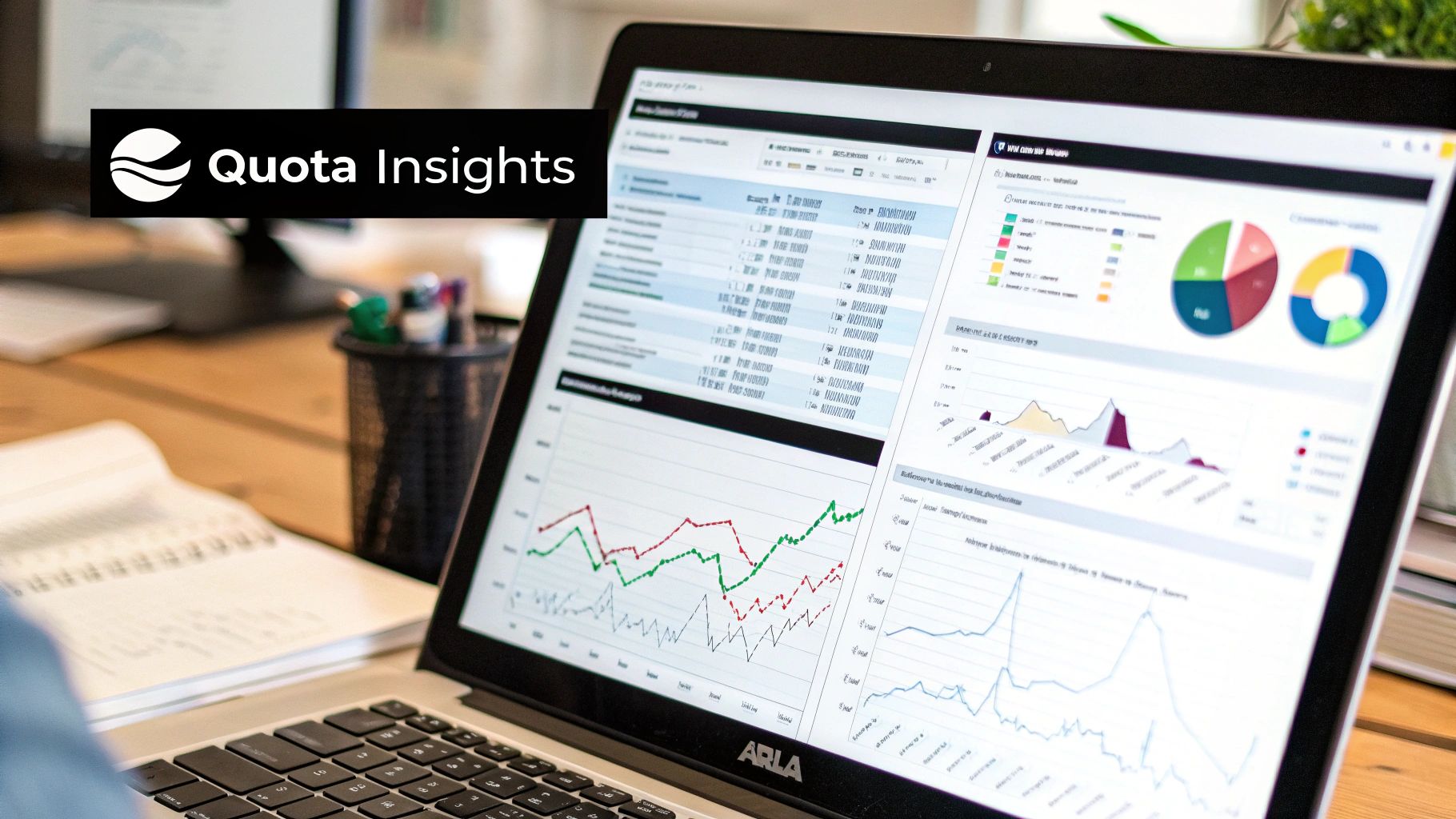 A dashboard showing API usage graphs and performance metrics, representing quota management.