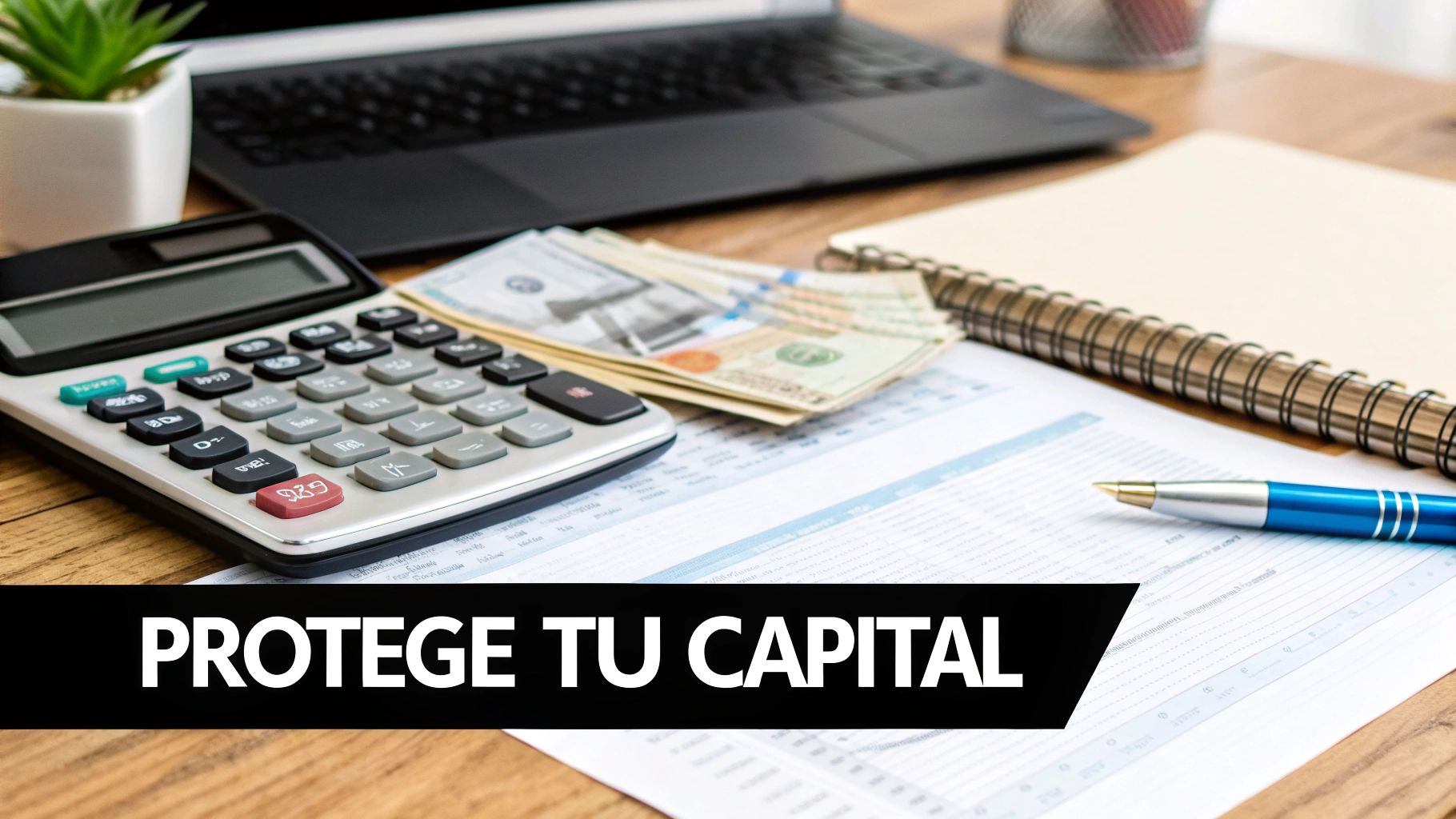 Una persona contando billetes de euro sobre una mesa, simbolizando la gestión del capital en las apuestas