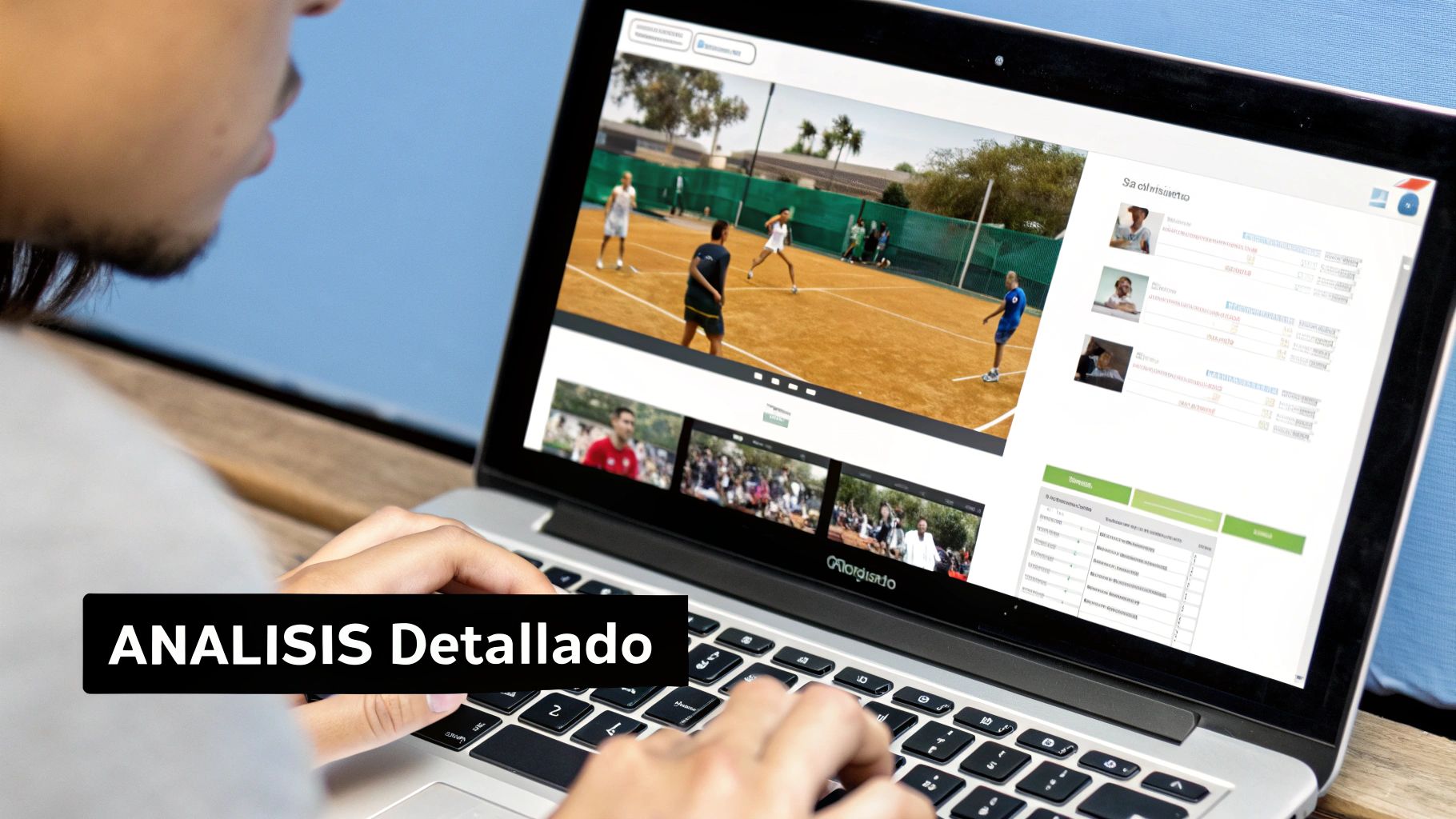 Análisis detallado de estadísticas de tenis en una tableta