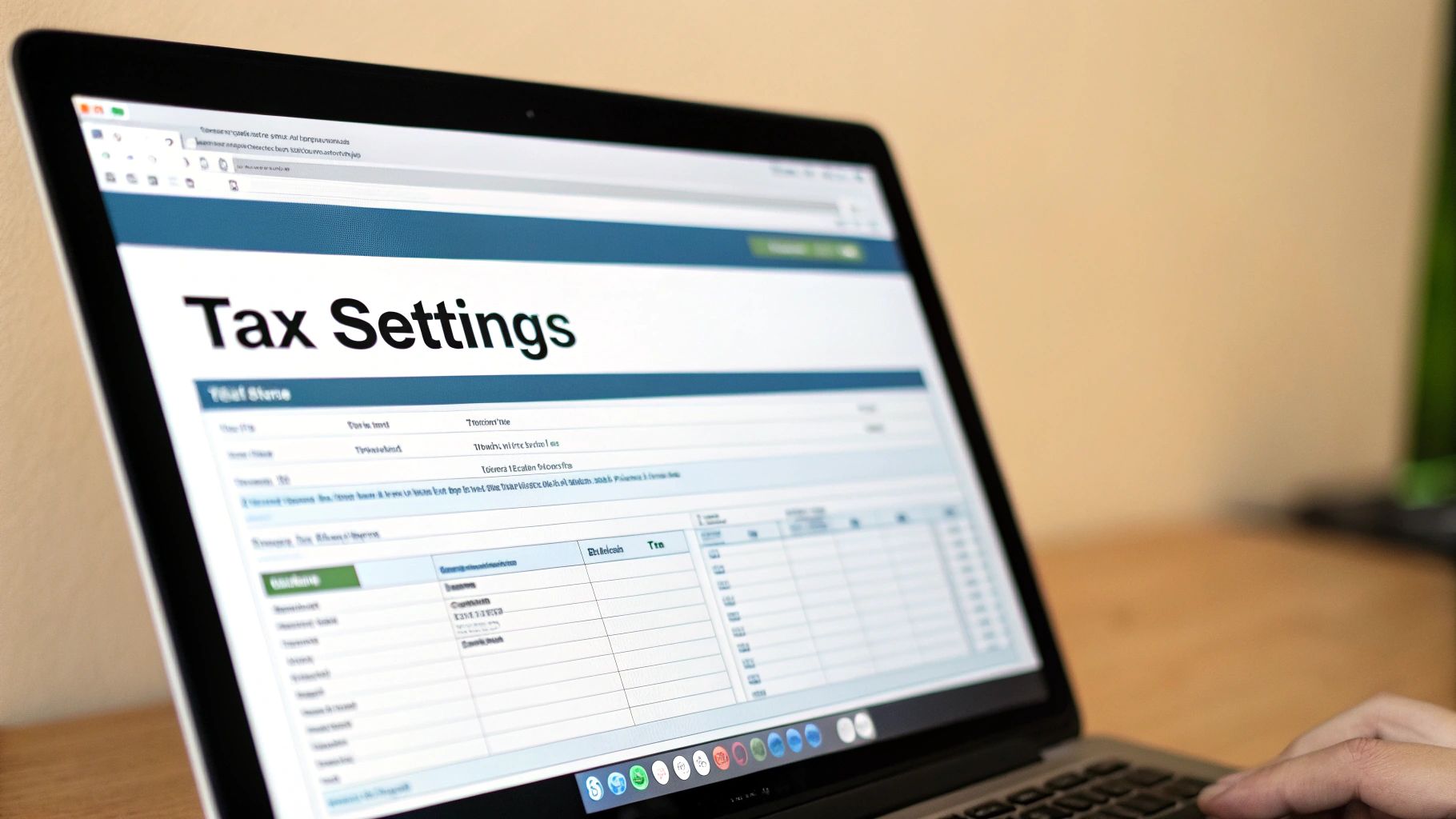 A screenshot of a financial system's user interface showing tax configuration options.