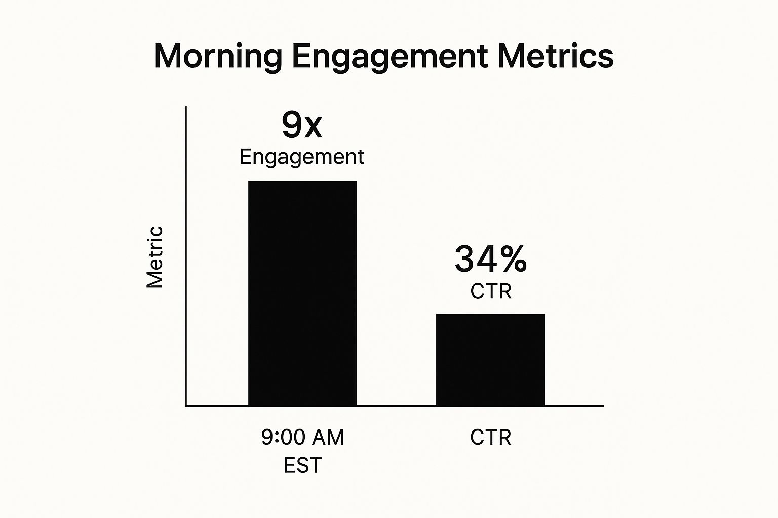 Infographic showing key data about 9:00 AM EST - Morning Commute Peak