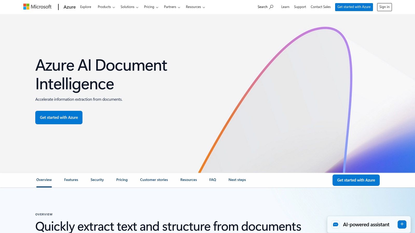 Microsoft Azure – Azure AI Document Intelligence (formerly Form Recognizer)