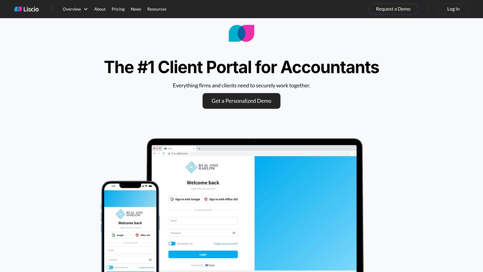 Liscio (Client Portal + Secure Document Exchange)
