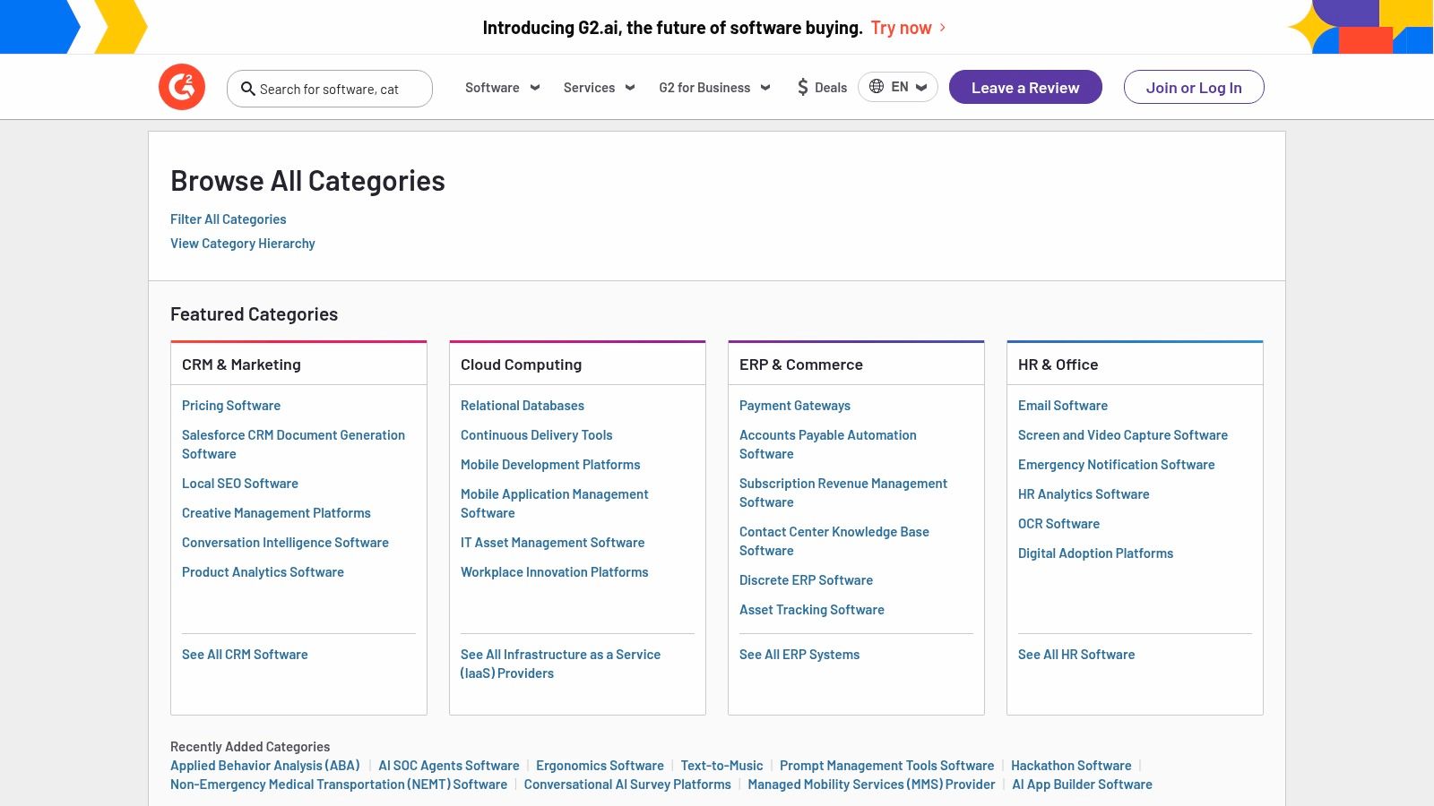 G2 (Marketing Software Categories & Comparisons)
