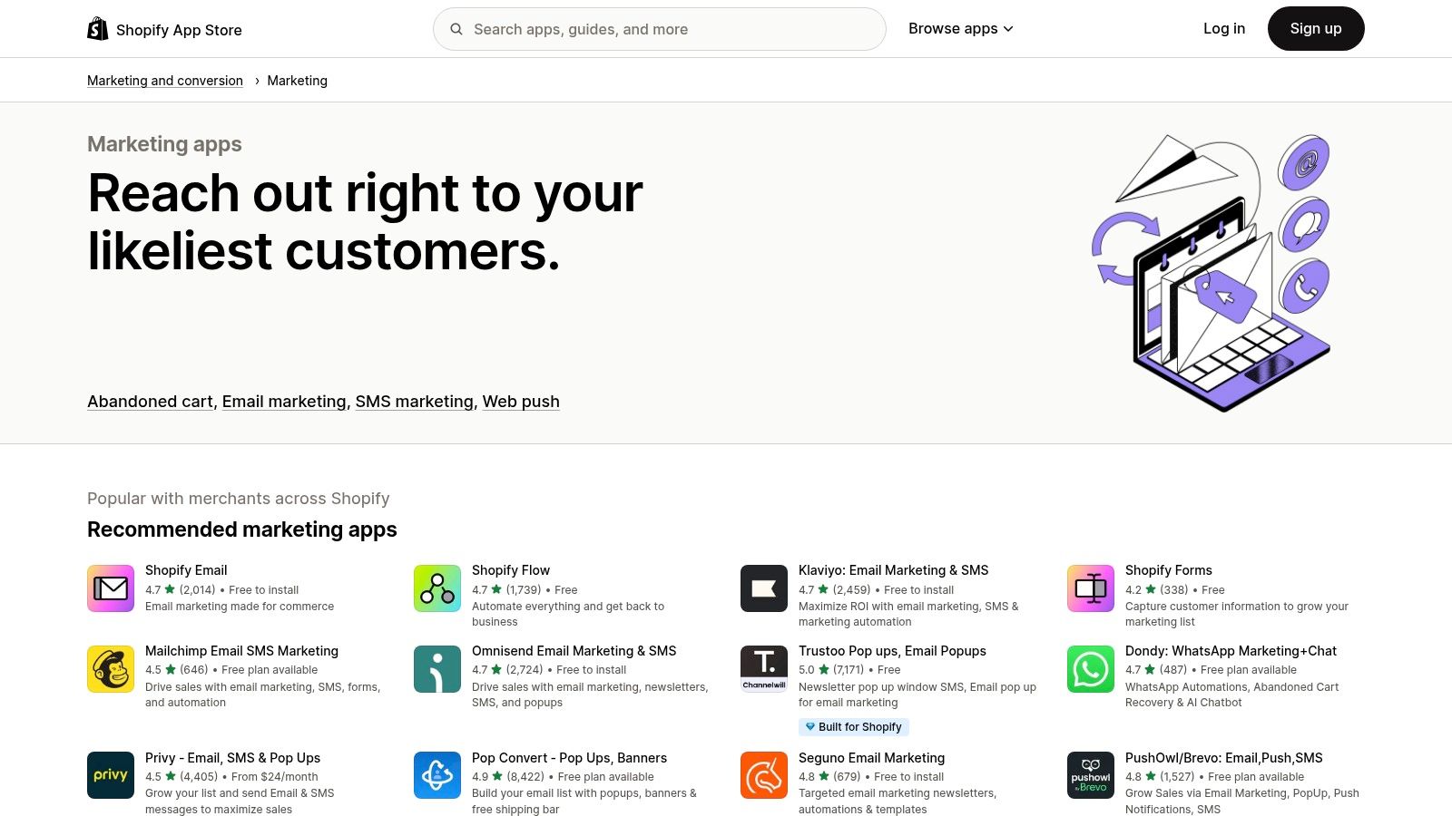 Shopify App Store (Marketing & Advertising categories)