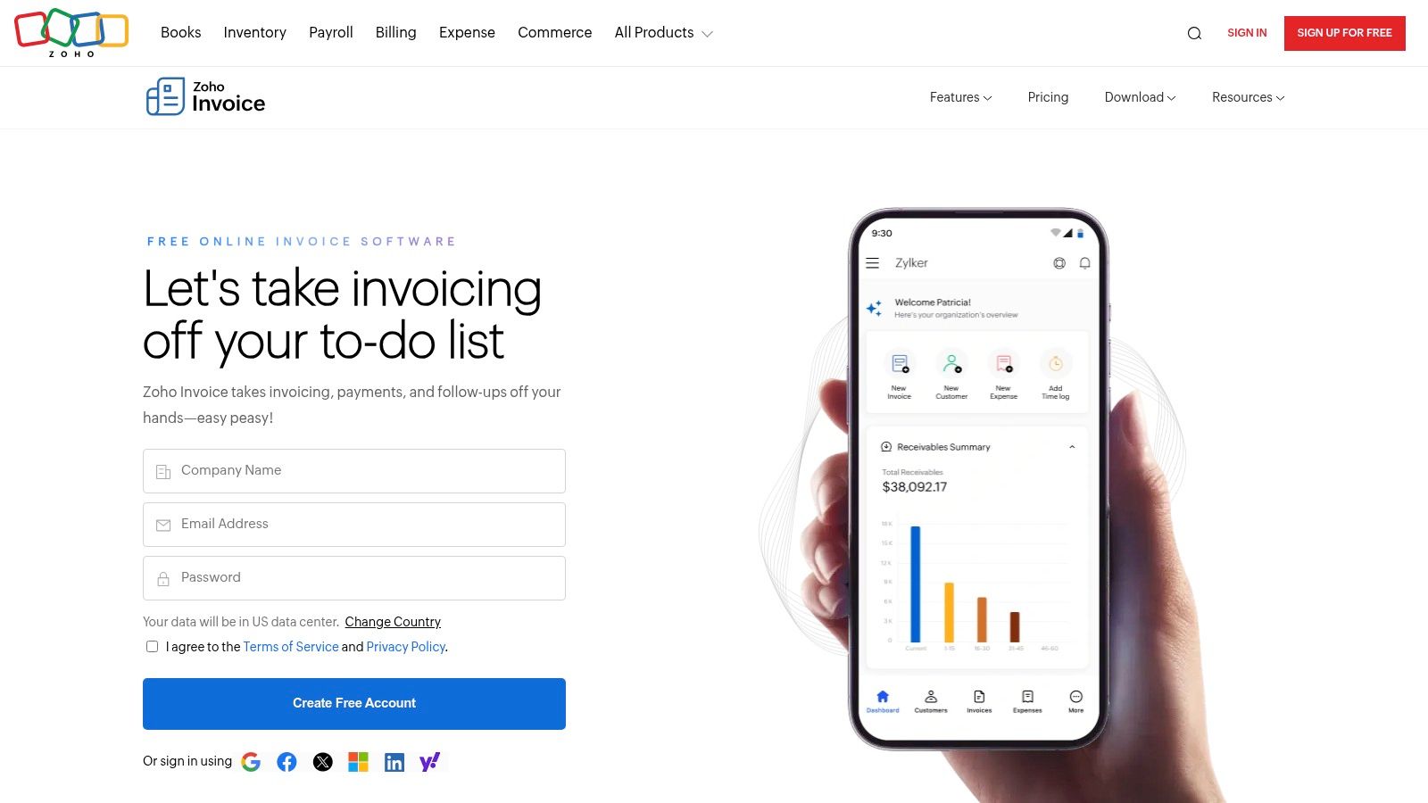 Zoho Invoice