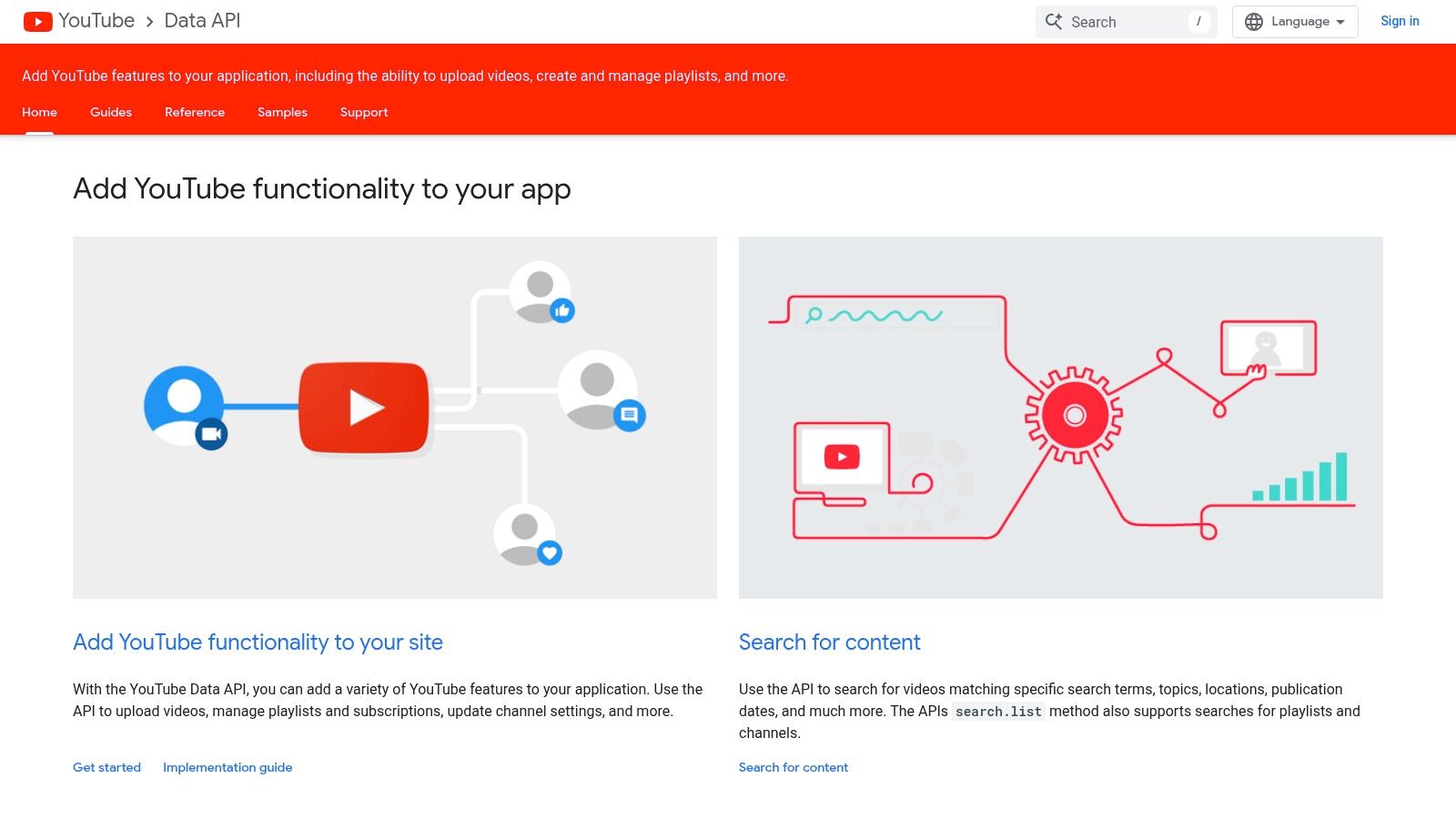 YouTube Data API (Google for Developers)