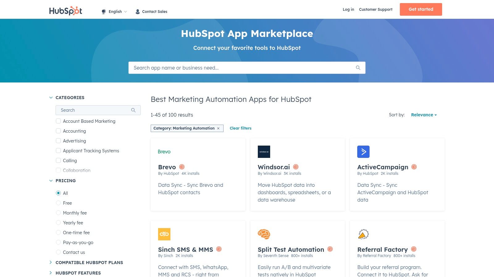 HubSpot App Marketplace