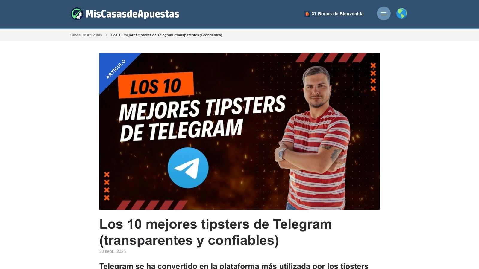 MisCasasDeApuestas – Ranking de mejores tipsters de Telegram