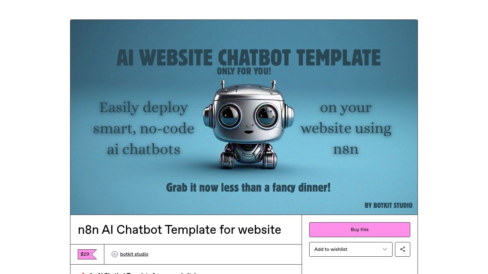 Gumroad – Independent n8n Template Sellers (example: Botkit listing)