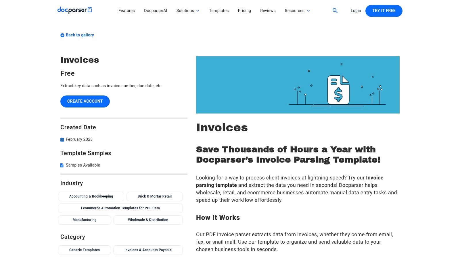 Docparser – Invoice Parsing (Templates + API)
