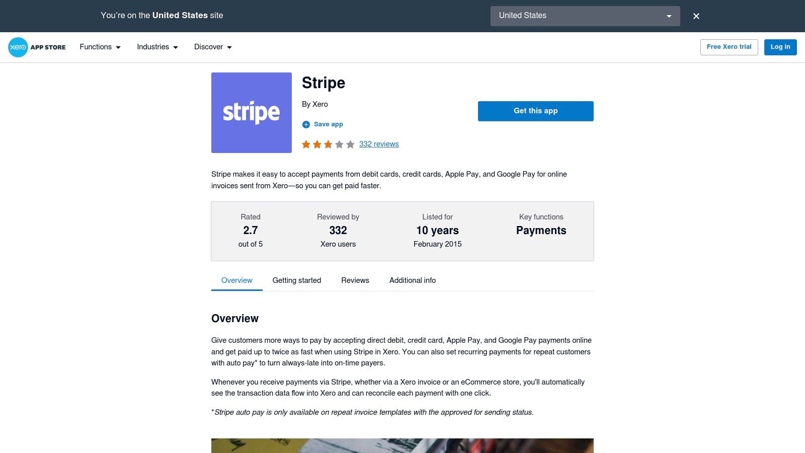 Stripe for Xero