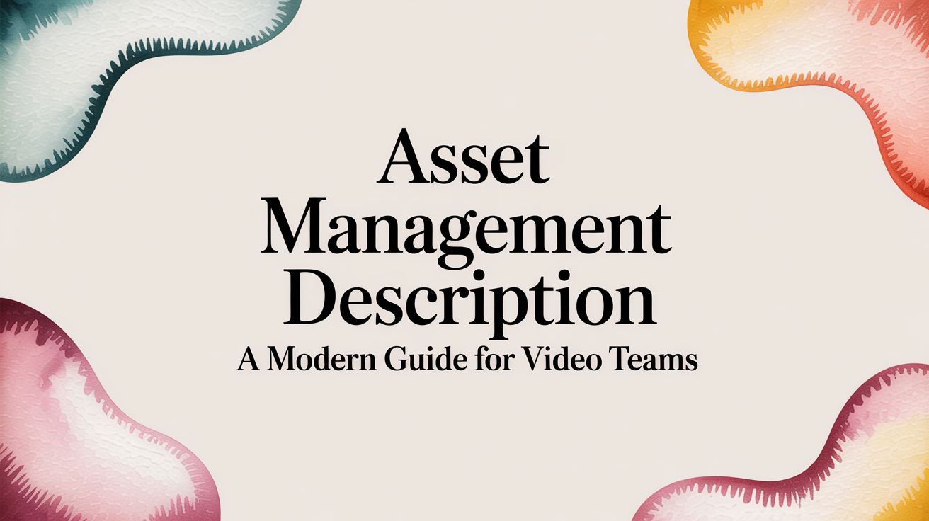 A Modern Asset Management Description for Video Teams