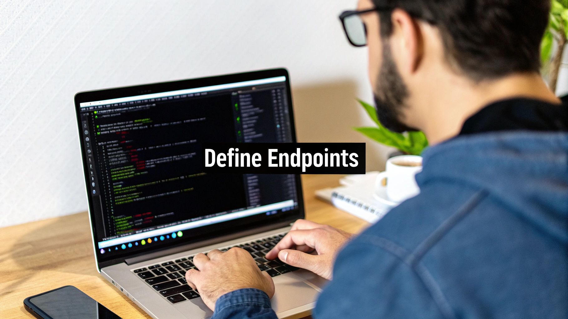 An illustrative image showing the structure of an API specification, with endpoints, schemas, and data types organized neatly.