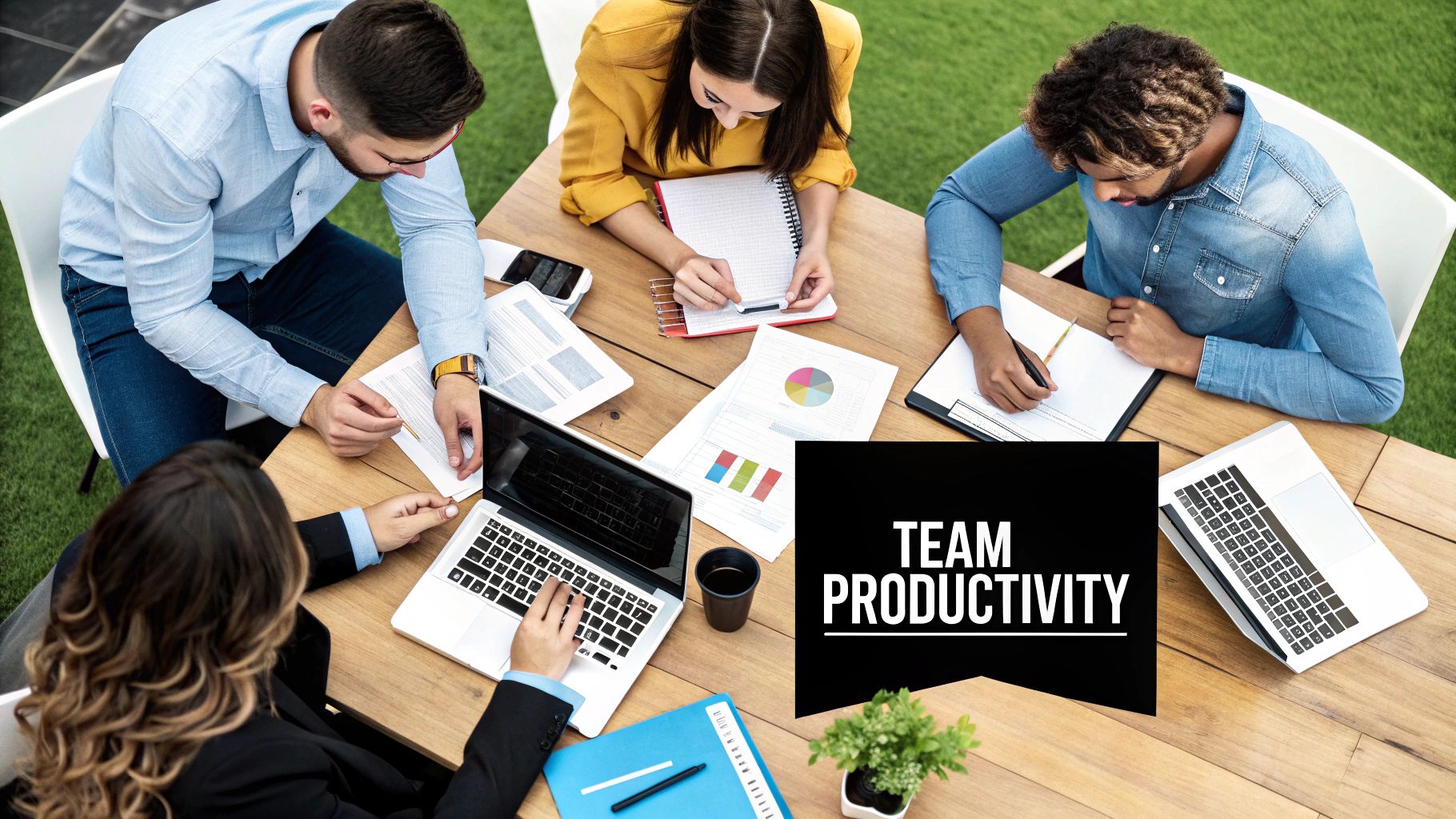 Infographic showing key data about Better Resource Utilization and Team Productivity