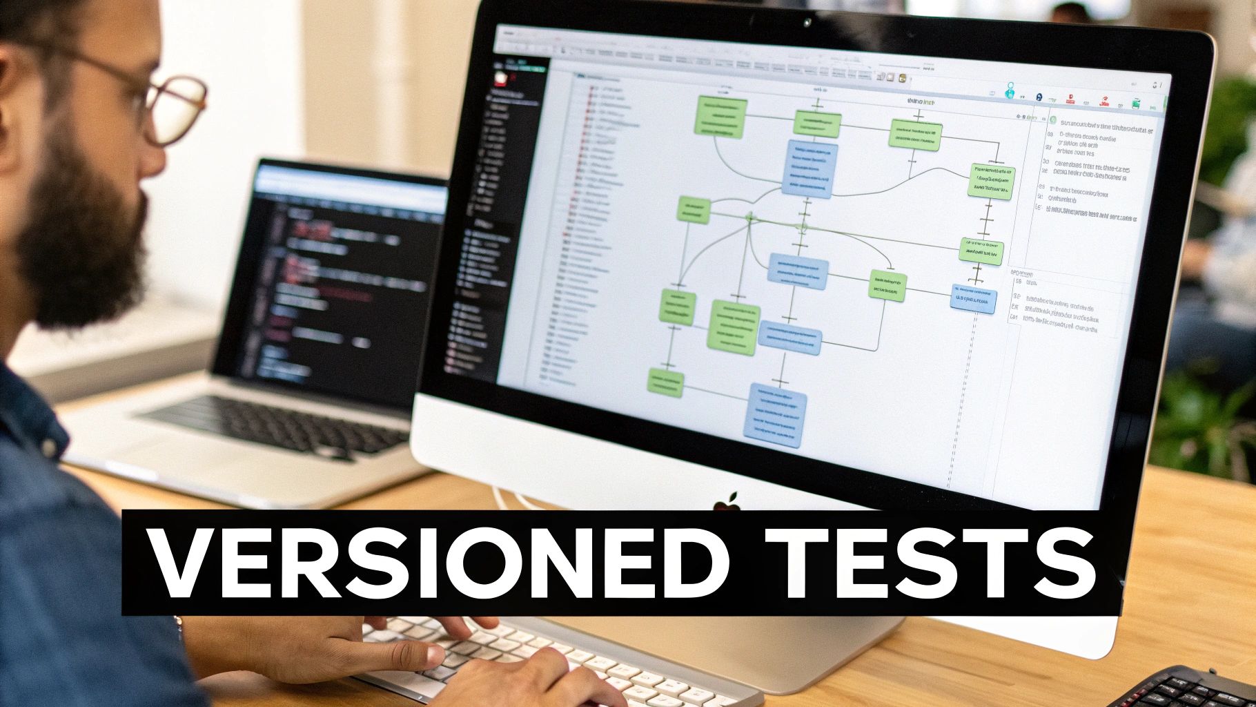 Diagram showing a Git repository with test cases organized by API endpoints