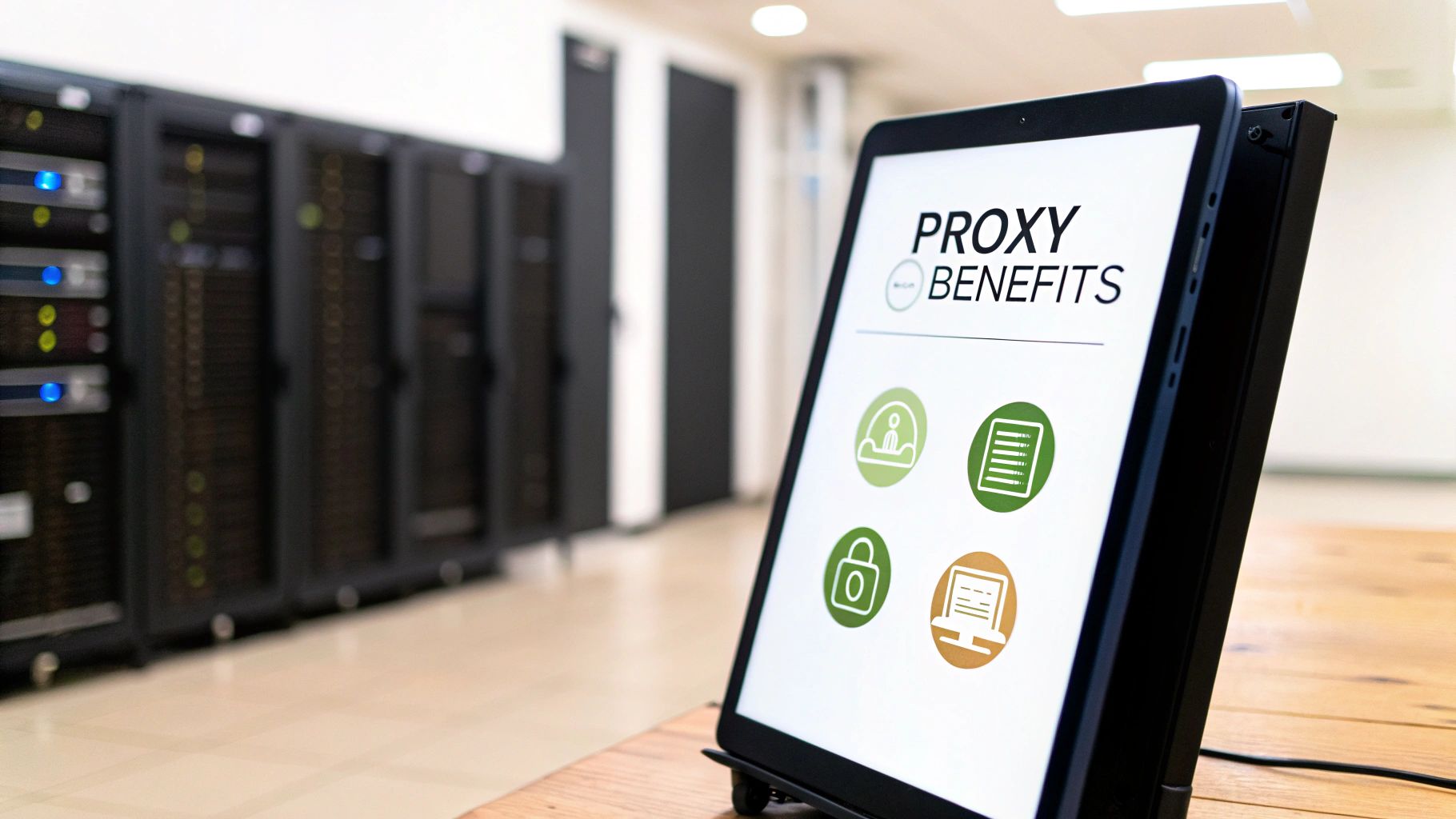 A diagram showing four pillars of benefits: security, performance, scalability, and agility, each represented by an icon.