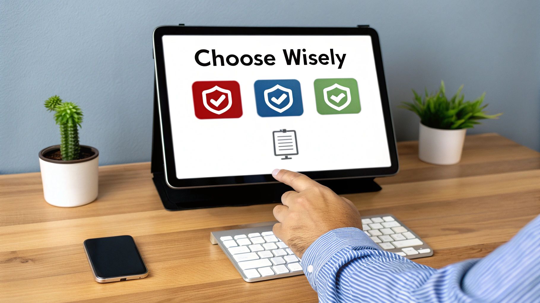 Engineers collaborating around a computer screen, discussing test data results.