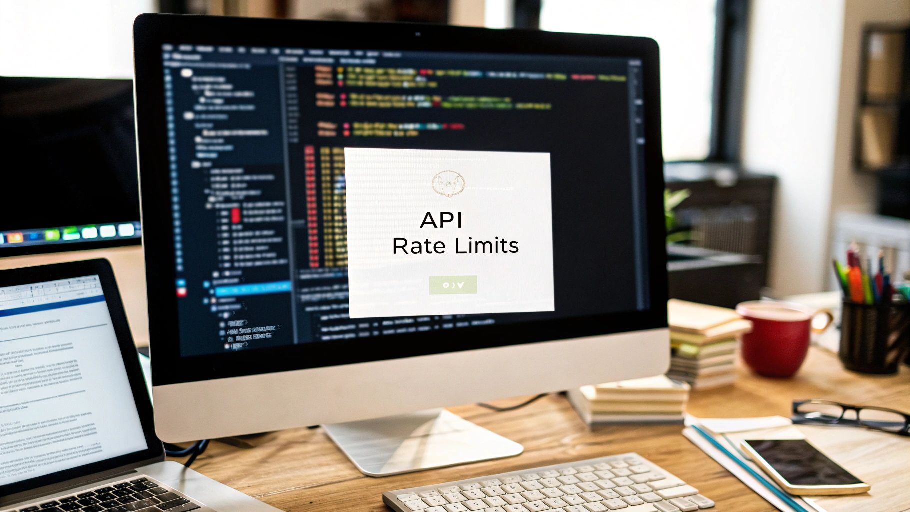 A visual representation of data streams being managed and organized, symbolizing the control that API rate limits provide.