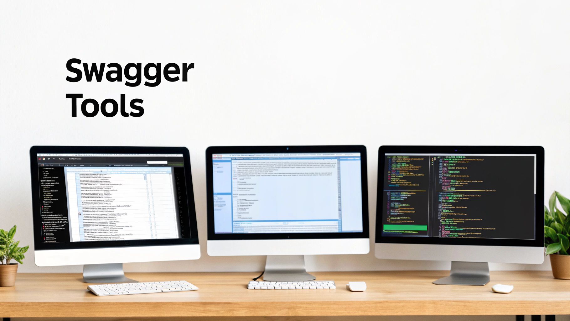Developer interacting with an API diagram