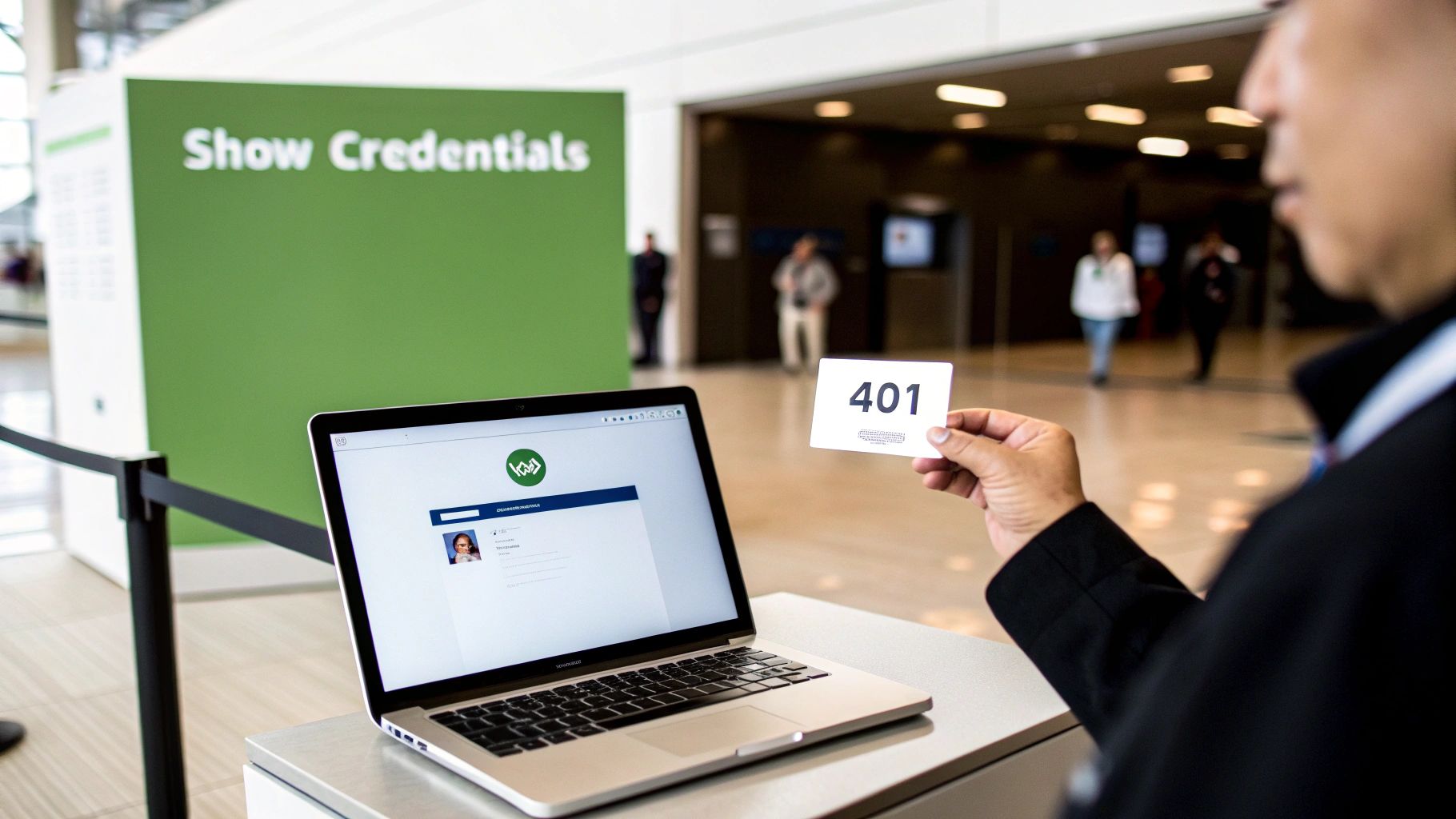 A digital lock and key, symbolizing the need for credentials to bypass a 401 error